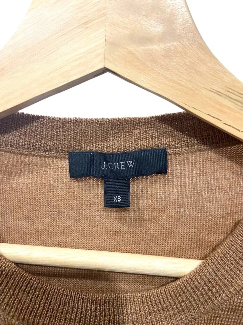 J.Crew 100% Merino Wool Zip Accent Sweater Beige Size XS Neutral Preppy Coastal